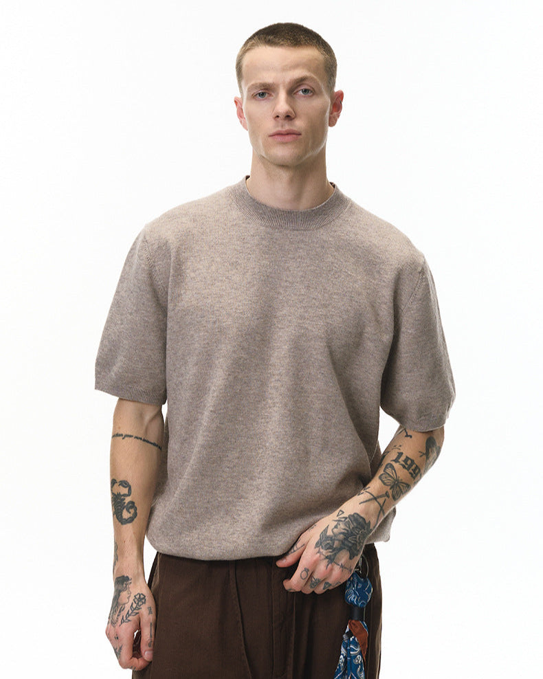 Soft Cozy Short Sleeve Knit T-Shirt