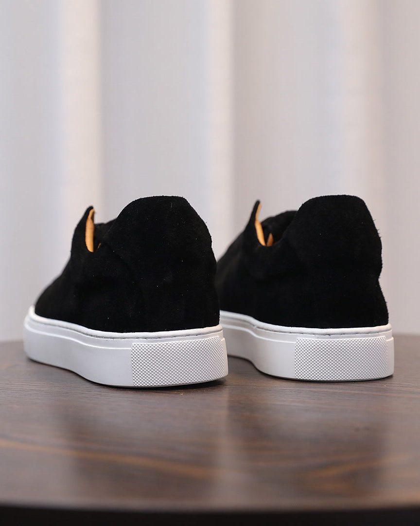 The Softey Suede Low Sneakers - Black Night