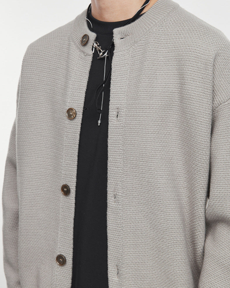 Sparse Button Casual Knit Cardigan Jacket