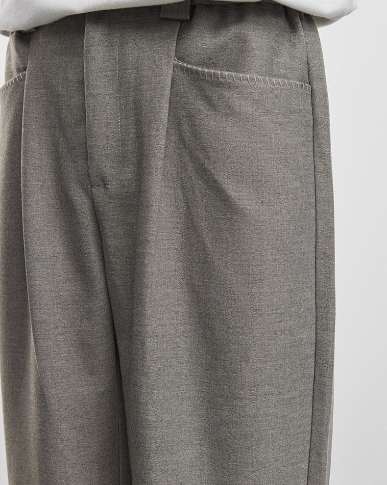 Simple Silhouette 370G Heavyweight Wide Leg Casual Pants