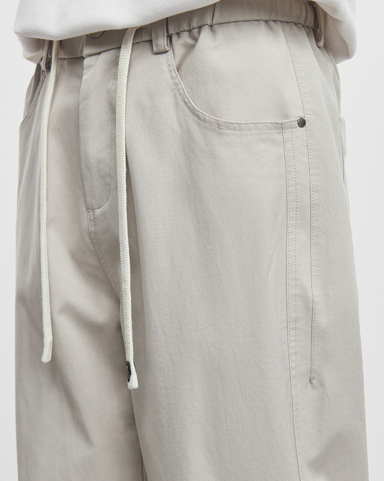 Simple Cut Loose Straight Tapered Pants