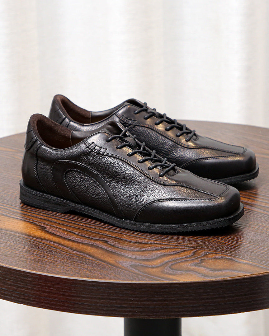 The Executive Leather Derby Sneakers – Black
