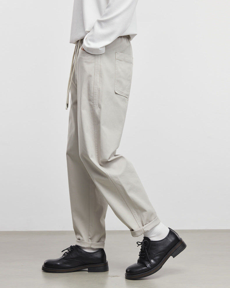 Simple Cut Loose Straight Tapered Pants