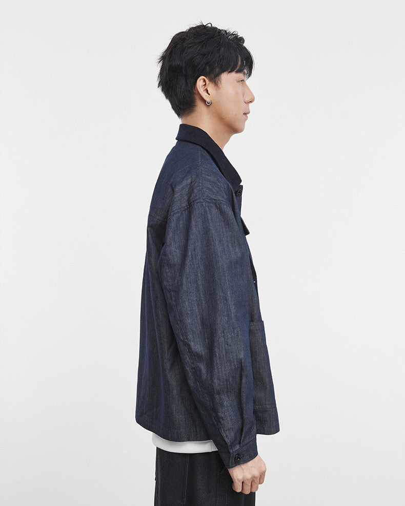 Cleanfit Cropped Cargo Denim Jacket