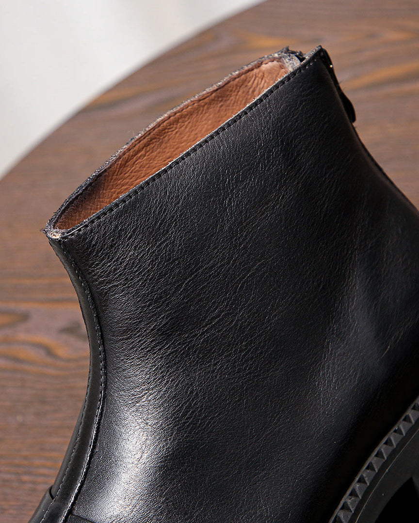 The Zip Rugged Leather Boots