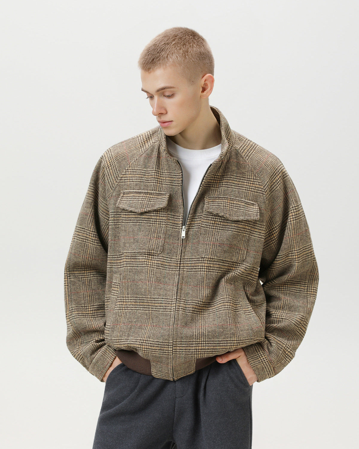 The Glen Plaid Zip Jacket