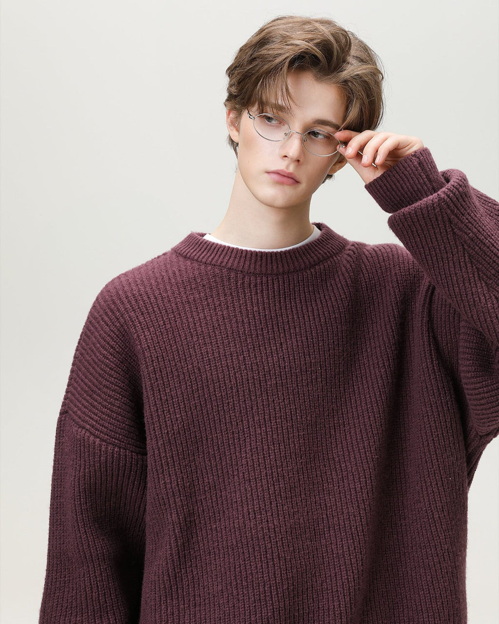 Sunday Scare Oversized Knit Relaxed Crewneck Sweater