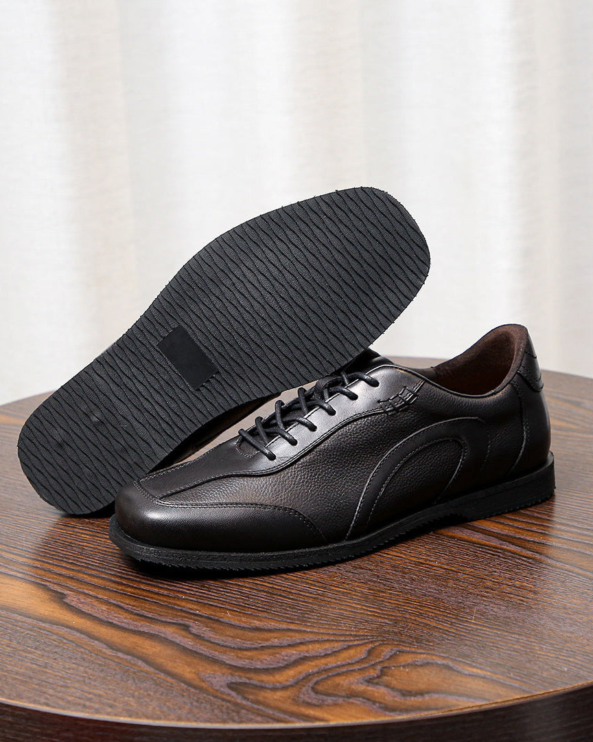 The Executive Leather Derby Sneakers – Black