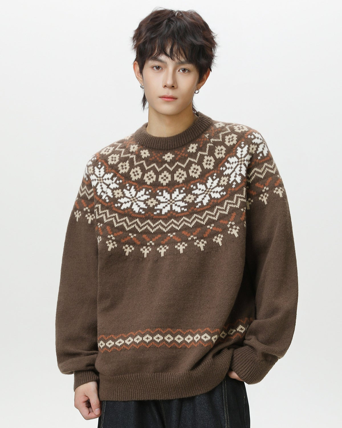 Nordic Heritage Knit Crewneck Sweater