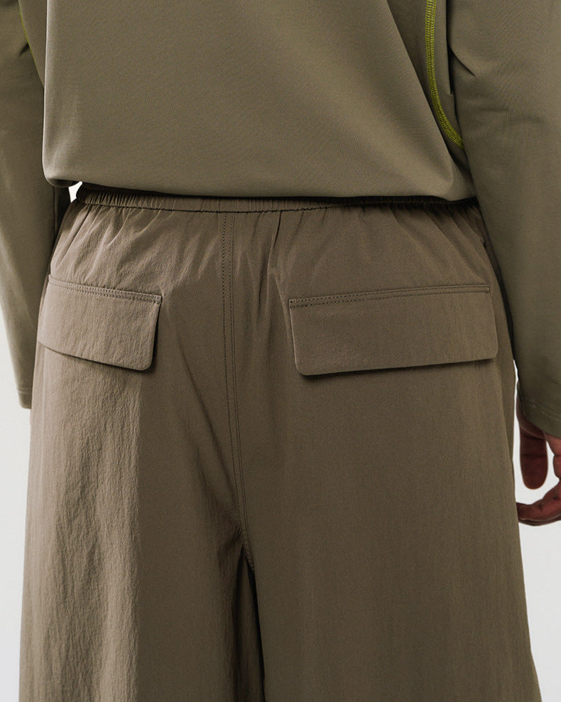 Wide-Leg Technical Drawstring Pants