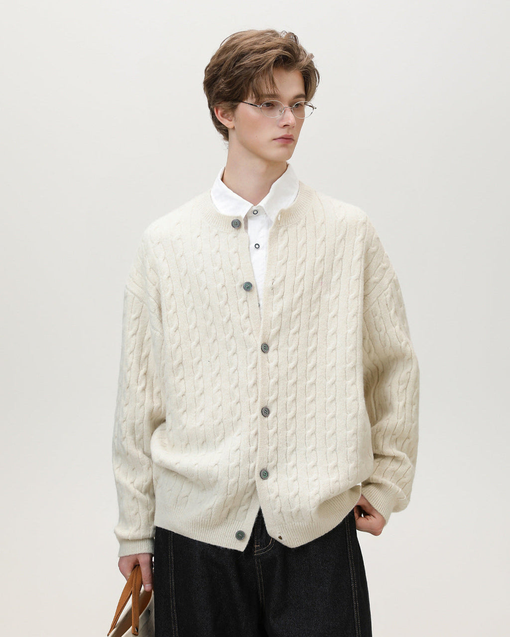 Cable Knit Button Cardigan