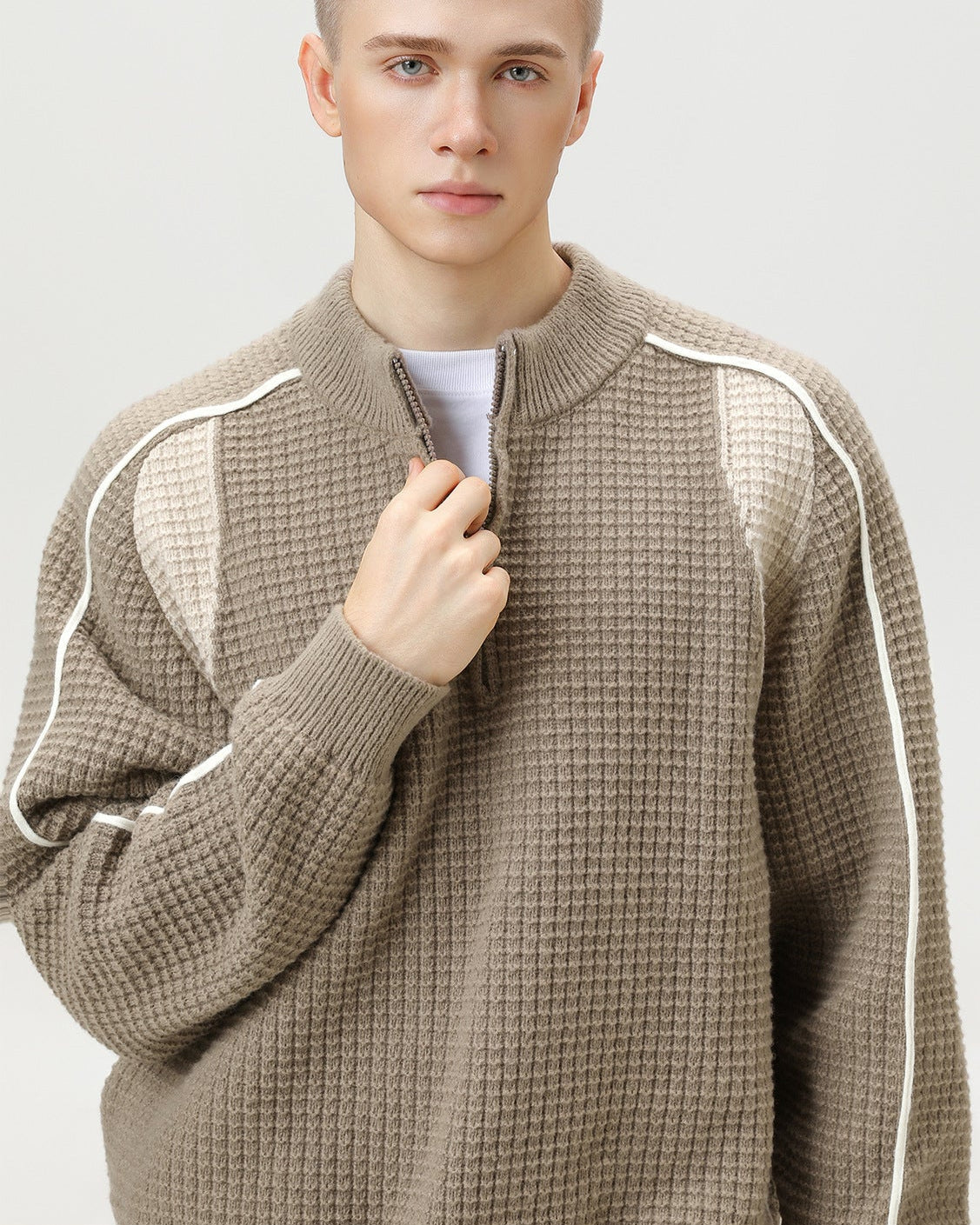 Waffle Half-Zip Sweater