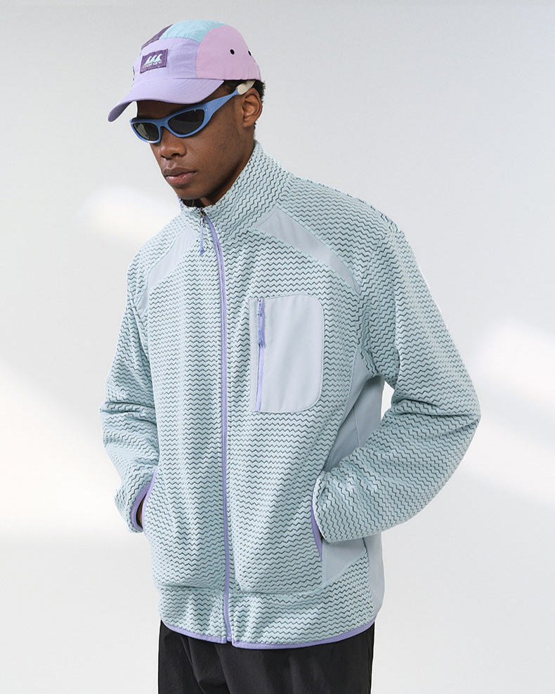The Waffle Pattern Zip Jacket