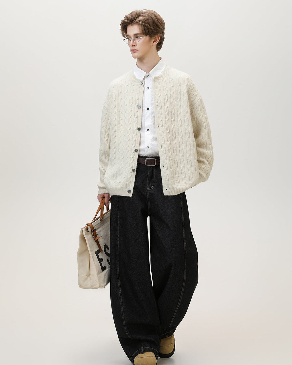 Cable Knit Button Cardigan