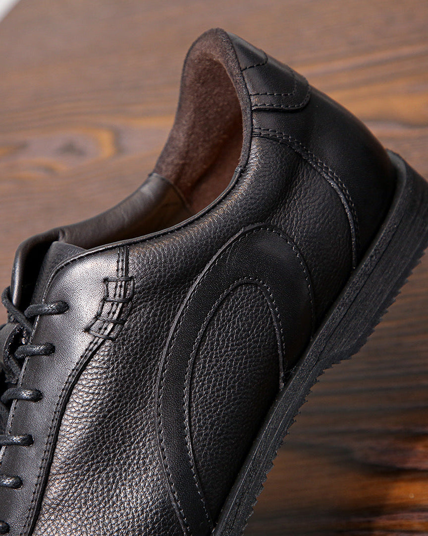 The Executive Leather Derby Sneakers – Black
