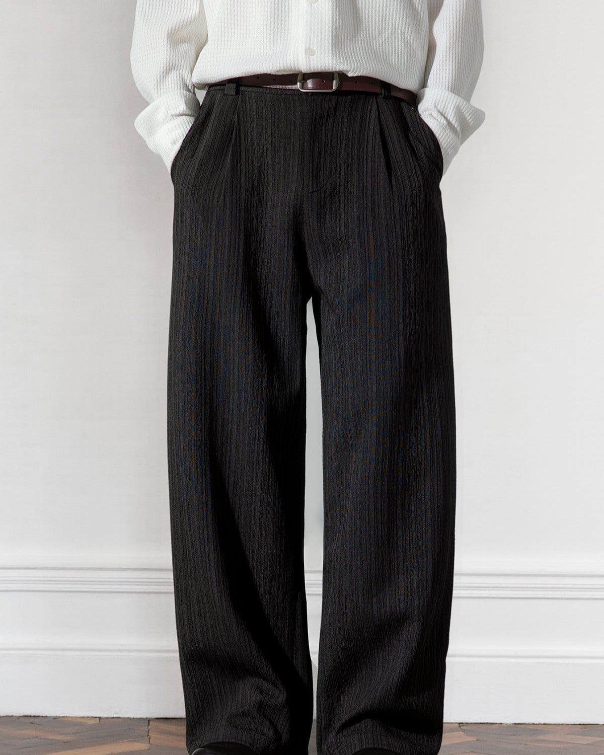 Etro Draped Striped Trousers – Loose Pleated Straight-Leg Fit