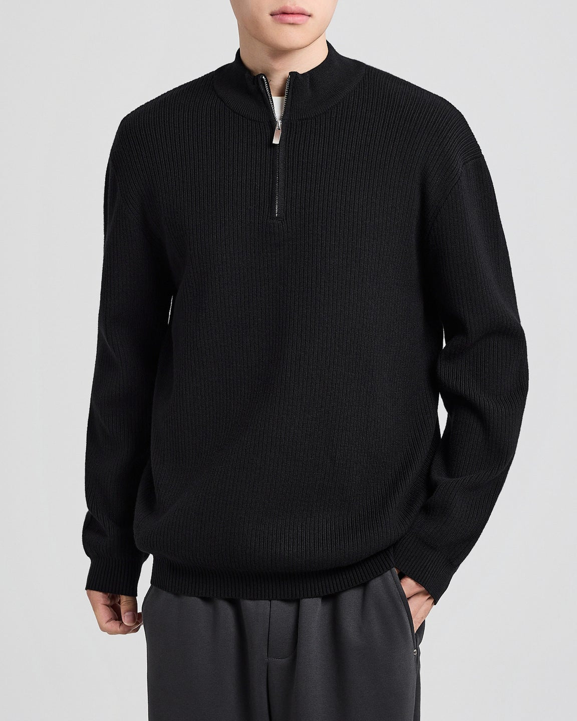 The Carrington Pit Jacquard Knit Half-zip